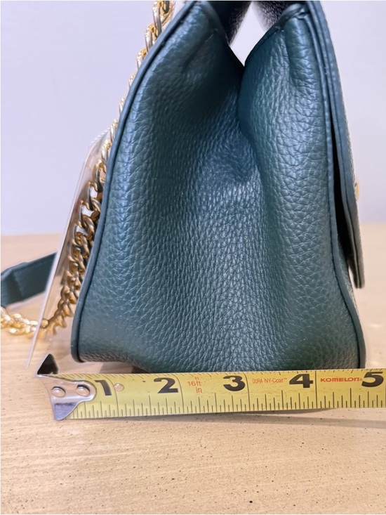 Jen & Co Vegan Leather Crossbody Bag Green Gold Chain NWT - Picture 9 of 11